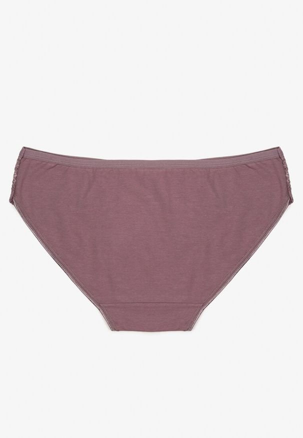 Born2be - Fioletowe Gładkie Majtki Figi z Bawełny Venessila. Kolor: fioletowy. Materiał: bawełna. Wzór: gładki