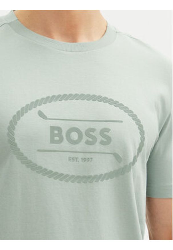 BOSS T-Shirt 50537825 Zielony Regular Fit. Kolor: zielony. Materiał: bawełna
