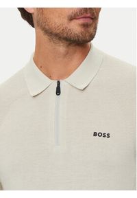 BOSS - Boss Sweter Momentum 50520604 Beżowy Slim Fit. Kolor: beżowy. Materiał: bawełna, syntetyk #5