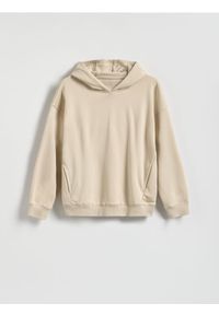 Reserved - Bluza z kapturem - beżowy. Typ kołnierza: kaptur. Kolor: beżowy. Materiał: dzianina, bawełna #1