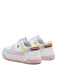 TOMMY HILFIGER - Tommy Hilfiger Sneakersy Low Cut Lace-Up Sneaker T3A9-33210-1355 Biały. Kolor: biały. Materiał: skóra #4