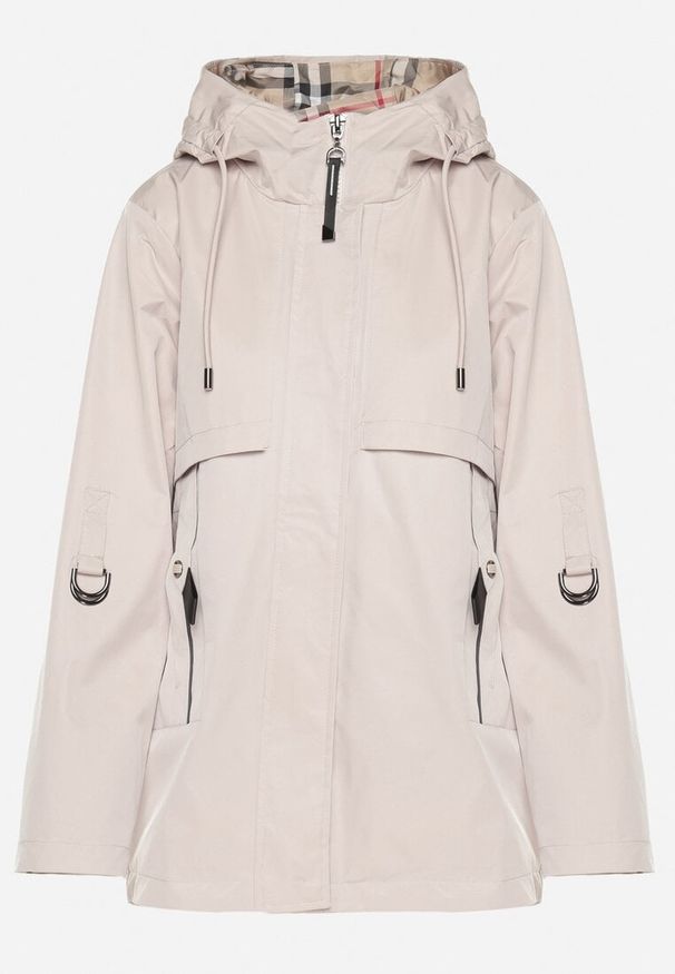 Born2be - Jasnobeżowa Kurtka Parka z Kapturem i Kieszeniami z Możliwością Ściągnięcia w Talii Kailisse. Okazja: na co dzień. Typ kołnierza: kaptur. Kolor: beżowy. Materiał: jeans. Styl: klasyczny, casual