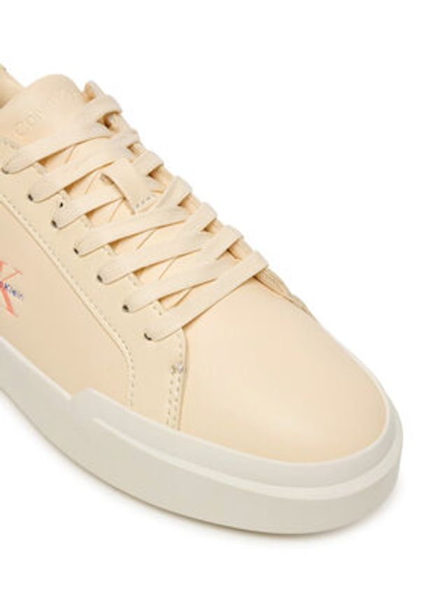 Calvin Klein Sneakersy Chunky Cupsole Laceup Lth Ml YW0YW01947 Kremowy. Kolor: kremowy. Materiał: skóra