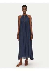 Bomboogie Sukienka letnia AW8993TSET5 Granatowy Relaxed Fit. Kolor: niebieski. Materiał: jedwab. Sezon: lato