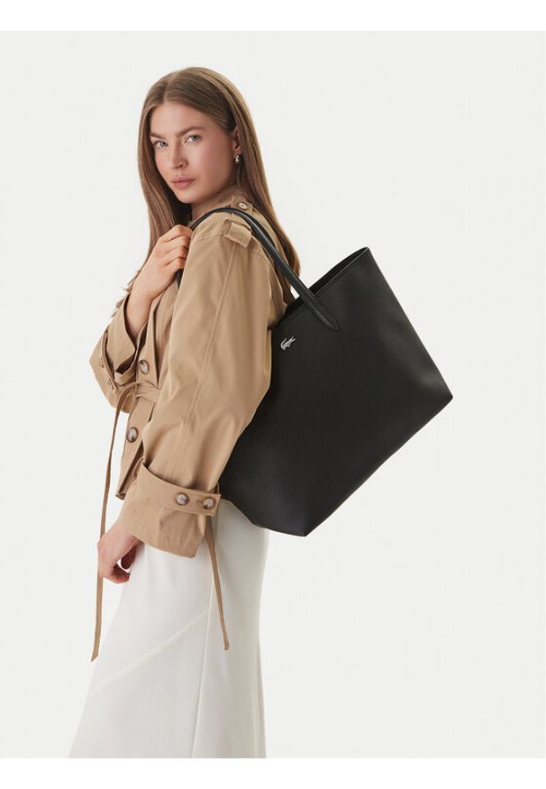 Lacoste Torebka Anna NF4823AA Czarny. Kolor: czarny. Materiał: skórzane