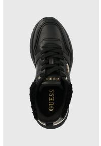 Guess sneakersy KADDY2 kolor czarny FL8DD2 ELE12. Zapięcie: sznurówki. Kolor: czarny. Materiał: guma. Obcas: na koturnie #4