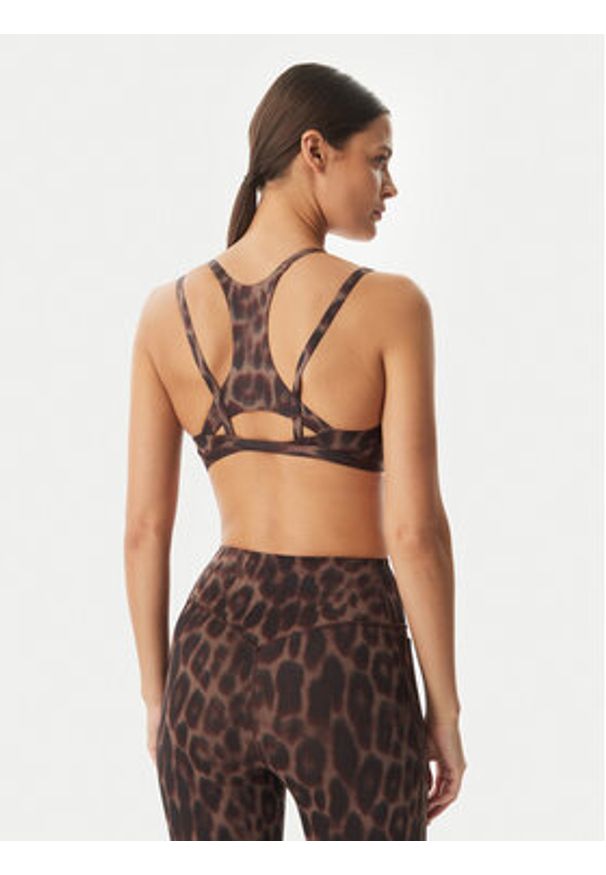 Adidas - adidas Biustonosz sportowy Optime Leopard Strappy KF5702 Brązowy. Kolor: brązowy. Materiał: syntetyk