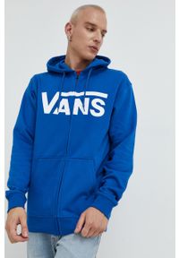 Vans bluza bawełniana męska z kapturem z nadrukiem. Okazja: na co dzień. Typ kołnierza: kaptur. Kolor: niebieski. Materiał: bawełna. Wzór: nadruk. Styl: casual #5