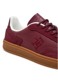 TOMMY HILFIGER - Tommy Hilfiger Sneakersy Heritage FW0FW08186 Bordowy. Kolor: czerwony. Materiał: zamsz, skóra #3