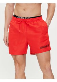 Calvin Klein Swimwear Szorty kąpielowe KM0KM00992 Czerwony Regular Fit. Kolor: czerwony. Materiał: syntetyk