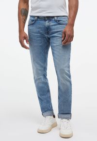 Mustang - MUSTANG VEGAS SLIM MĘSKIE SPODNIE JEANSOWE JEANSY DŻINSY DENIM BLUE 1015043 5000 202. Materiał: jeans, denim