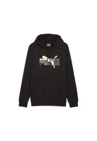 Puma - Męska bluza z kapturem ESS+ LOGO LAB PUMA Black. Typ kołnierza: kaptur. Kolor: czarny, biały, wielokolorowy, żółty. Sport: bieganie