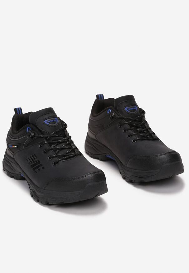 Born2be - Czarne Buty Trekkingowe Phinine. Wysokość cholewki: przed kostkę. Nosek buta: okrągły. Zapięcie: sznurówki. Kolor: czarny. Materiał: nubuk, syntetyk. Szerokość cholewki: normalna. Sezon: lato. Obcas: na płaskiej podeszwie