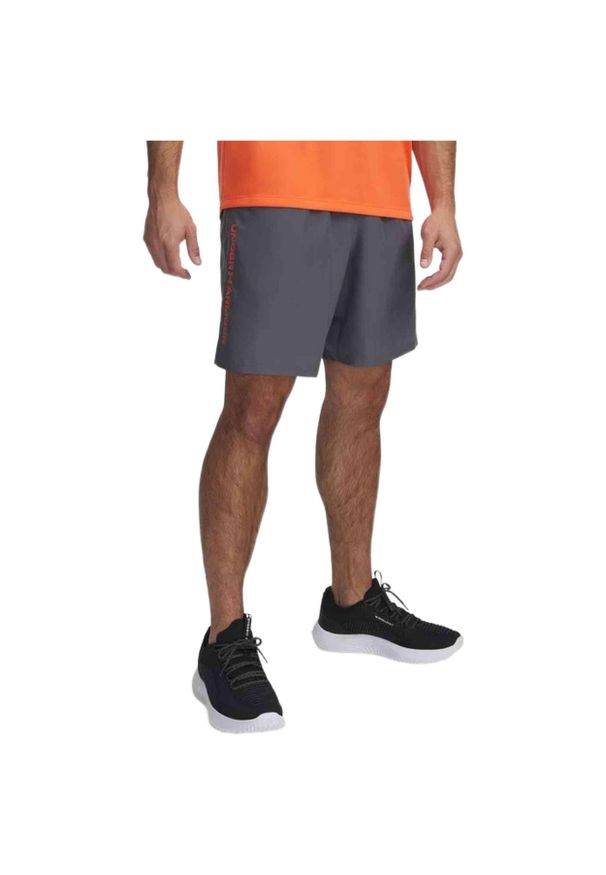 Spodenki treningowe męskie Under Armour Woven Wordmark. Kolor: szary. Sport: fitness