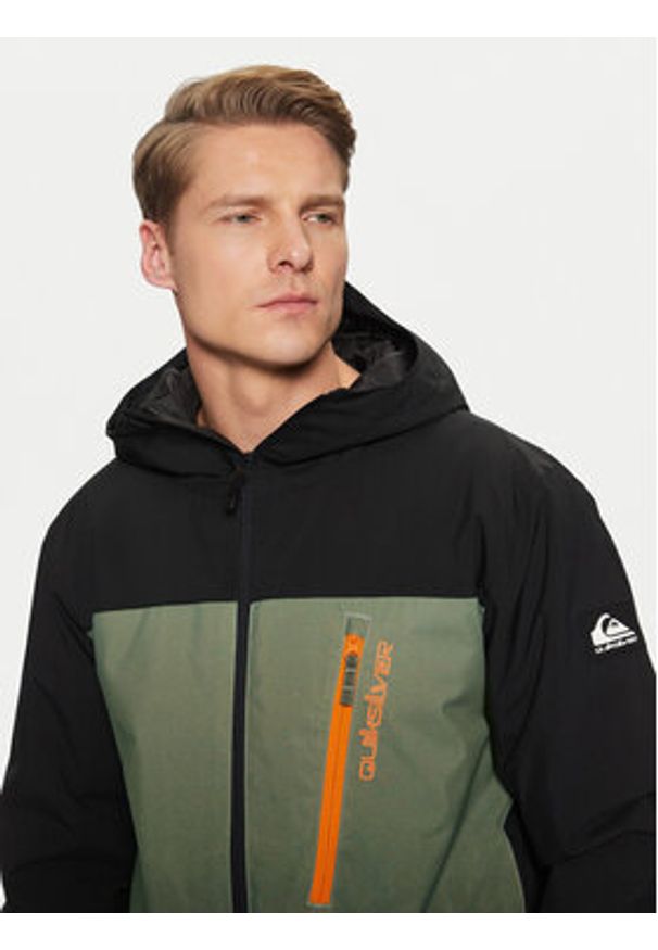 Quiksilver Kurtka narciarska Morton EQYTJ03458 Zielony Modern Fit. Kolor: zielony. Materiał: syntetyk. Sport: narciarstwo