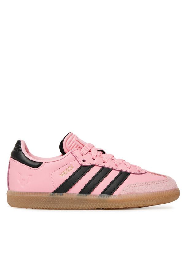 Adidas - adidas Buty do piłki nożnej Samba Messi Indoor JR0424 Różowy. Kolor: różowy. Materiał: skóra