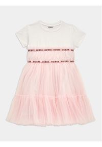 Guess Sukienka elegancka J4RK26 K6YW0 Różowy Regular Fit. Kolor: różowy. Materiał: bawełna. Styl: elegancki #1