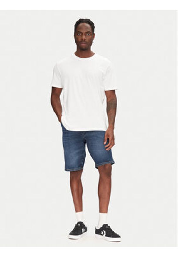 Wrangler Szorty jeansowe Texas 112362506 Granatowy Regular Fit. Kolor: niebieski. Materiał: bawełna