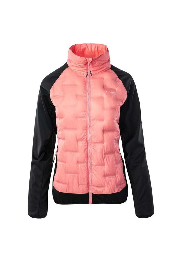 Elbrus - Pikowana Kurtka Ocieplana Damska Julimar. Kolor: wielokolorowy, czarny, różowy. Materiał: puch. Sport: turystyka piesza