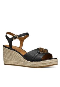 Geox Espadryle D Panarea D55UYB 00046 C9999 Czarny. Kolor: czarny. Materiał: skóra