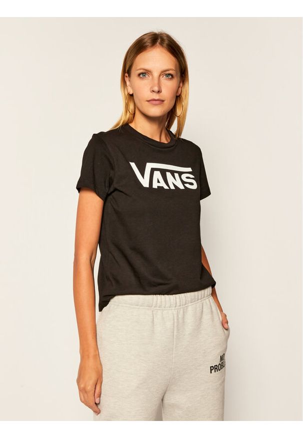Vans T-Shirt Flying V Crew Tee VN0A3UP4 Czarny Regular Fit. Kolor: czarny. Materiał: bawełna
