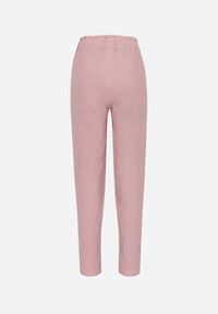 Born2be - Różowe Spodnie z Talią Paper Pag z Wiązanym Sznurkiem Munisetti. Okazja: na co dzień. Kolor: różowy. Styl: casual #6