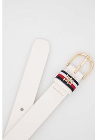 TOMMY HILFIGER - Tommy Hilfiger pasek skórzany damski kolor biały. Kolor: biały. Materiał: skóra #2
