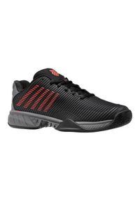 Buty do tenisa męskie K-Swiss Hypercourt Express 2 Allcourt. Zapięcie: sznurówki. Kolor: czarny, wielokolorowy. Materiał: materiał, tkanina, syntetyk. Szerokość cholewki: normalna. Sport: tenis