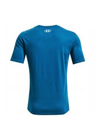 Under Armour - Męska Koszulka Z Napisem Team Issue. Kolor: niebieski. Wzór: napisy. Sport: turystyka piesza