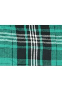 Lekki Szalik Wiosenno-Jesienny - Teer - Turkusowy w Kratę. Okazja: na spacer. Kolor: turkusowy. Materiał: wiskoza. Sezon: wiosna, jesień. Styl: elegancki #3