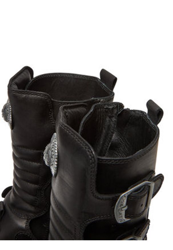 NEW ROCK Botki M-WALL373N-C1 Czarny. Kolor: czarny. Materiał: skóra. Styl: rockowy