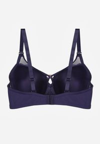 Renee - Granatowy Biustonosz z Koronki z Sercem z Cyrkonii Adrievianna. Kolor: niebieski. Materiał: koronka. Wzór: koronka #7