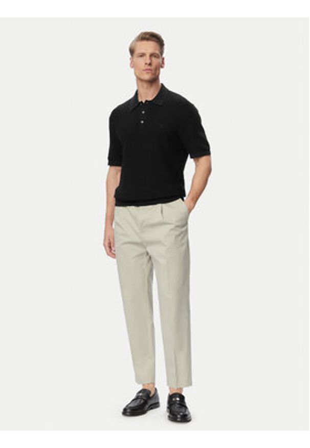 Calvin Klein Polo LV04LG313G Czarny Regular Fit. Typ kołnierza: polo. Kolor: czarny. Materiał: bawełna