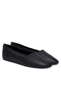 Calvin Klein Baleriny Oblique Ballerina Cut Lth HW0HW03033 Czarny. Kolor: czarny. Materiał: skóra #5