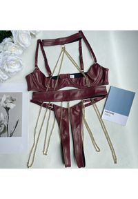 Intica - Komplet bielizny z łańcuszkami na romantyczne wieczory Ane. Kolor: brązowy. Materiał: materiał #1