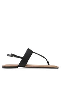 BOSS - Boss Sandały Jo Flat Thong-N 50493029 10239116 01 Czarny. Kolor: czarny. Materiał: skóra