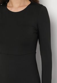 Born2be - Czarna Rozkloszowana Sukienka z Wiskozą z Odkrytymi Plecami i Wiązaniem Irellisa. Okazja: na co dzień. Kolor: czarny. Materiał: wiskoza. Styl: elegancki, casual #4