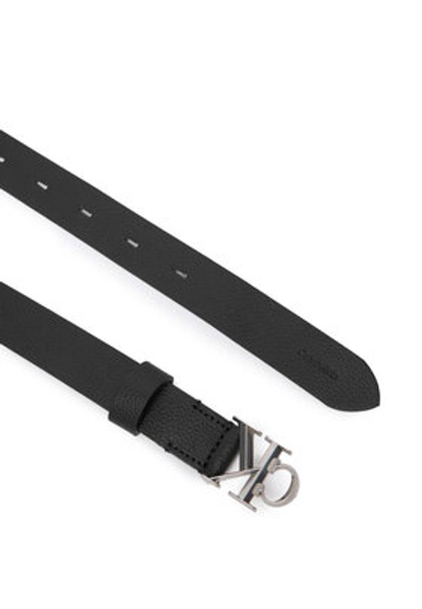 Calvin Klein Pasek Damski Facet Ck Buckle Pebble 25Mm LV04F7060G Czarny. Kolor: czarny. Materiał: skóra