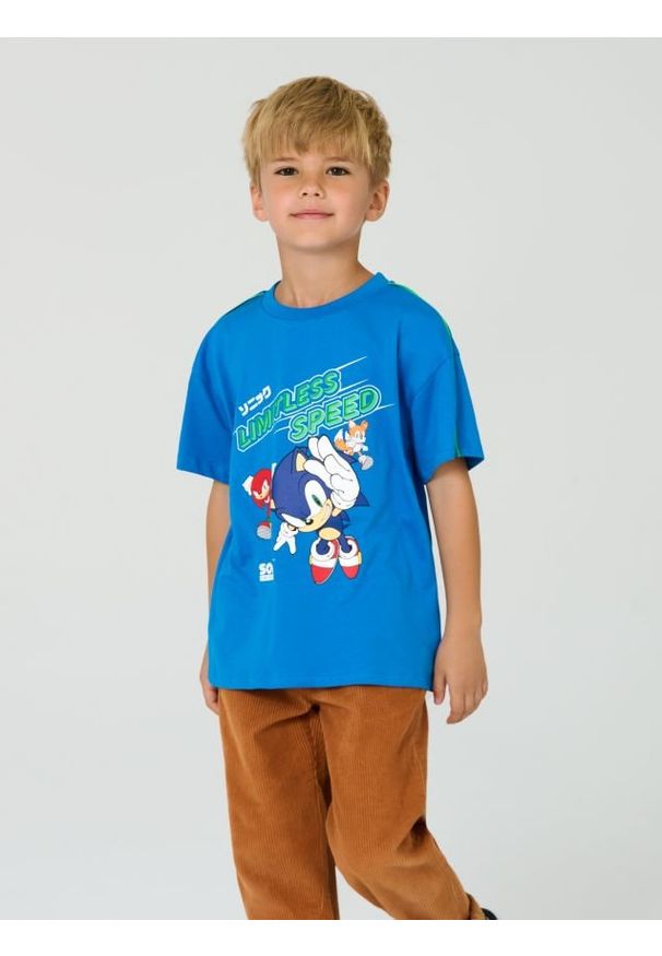 Sinsay - Koszulka Sonic the Hedgehog - mid blue