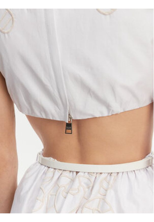 Silvian Heach Sukienka codzienna GPP25342VE Biały Regular Fit. Okazja: na co dzień. Kolor: biały. Materiał: bawełna. Typ sukienki: proste. Styl: casual