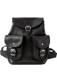 Belveder Mały plecak skórzany damski czarny BR21. Kolor: czarny. Materiał: skóra #1