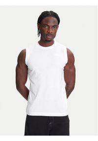 Kappa Tank top Logo Corpo Cadwal 303HZB0 Biały Regular Fit. Kolor: biały. Materiał: bawełna