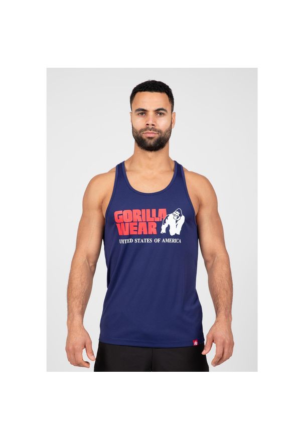 GORILLA WEAR - Classic Training Top bez rękawów - Granatowy. Kolor: niebieski. Długość rękawa: bez rękawów. Styl: sportowy