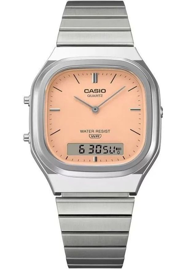 Zegarek Casio Męski Vintage Ana-Digi Orange Dial (AQ-240E-4ADF). Styl: vintage