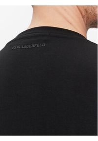Karl Lagerfeld - KARL LAGERFELD T-Shirt 755061 541221 Czarny Regular Fit. Typ kołnierza: dekolt w karo. Kolor: czarny. Materiał: bawełna #3
