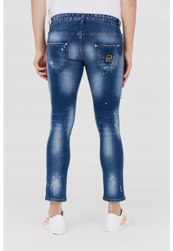 Philipp Plein - PHILIPP PLEIN Niebieskie męskie jeansy. Kolor: niebieski