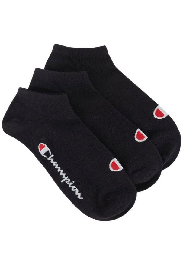Champion - Skarpetki Unisex Dla Dorosłych Logo 3pak. Kolor: czarny. Sport: turystyka piesza