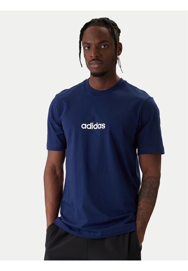 Adidas - adidas T-Shirt Essentials Linear JE8999 Granatowy Regular Fit. Kolor: niebieski. Materiał: bawełna