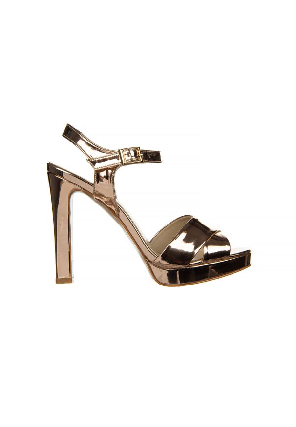 Sandały Bayla-187 281-7351 Rose 187035, Różowe złoto, Skóra ekologiczna - 40. Zapięcie: pasek. Kolor: złoty. Materiał: skóra ekologiczna. Wzór: motyw z bajki. Obcas: na obcasie. Wysokość obcasa: średni