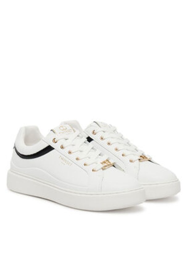 TwinSet - TWINSET Sneakersy 252TCP020 Biały. Kolor: biały. Materiał: skóra